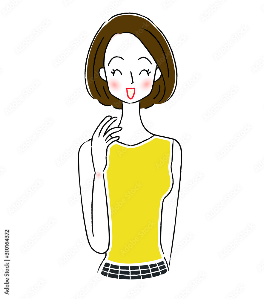 笑顔の女性のイラスト 笑顔の女性のイラスト