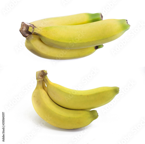 Bunch of bananas isolated on white background Clipping Path