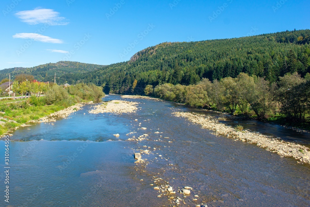 river in the mountains, Stryi river, Ukraine river in the mountains, Stryi river, Ukraine