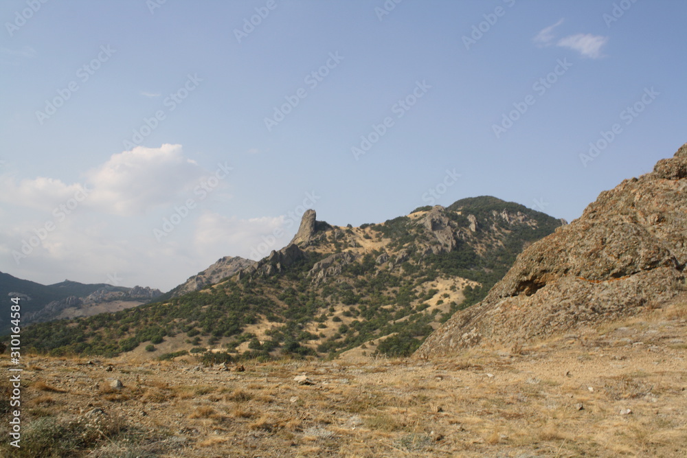 landscape with mountains and blue sky landscape with mountains and blue sky