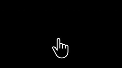 Click icon animation on a white and black background