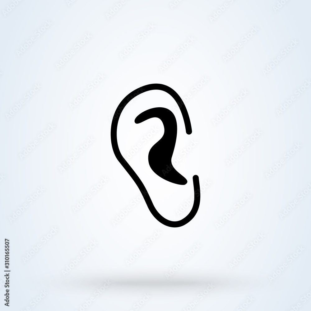 human ear symbol, Simple vector modern icon design illustration. human ear symbol, Simple vector modern icon design illustration.