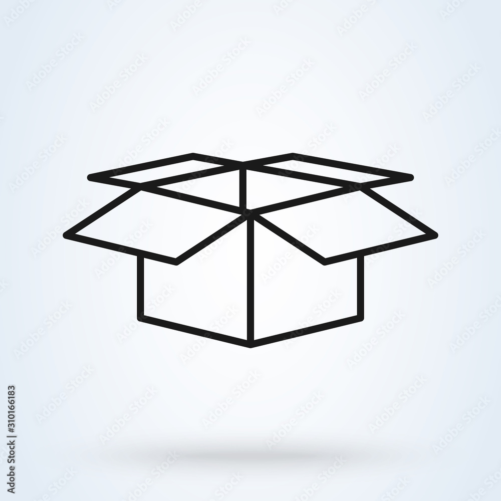 package, box line art. Simple modern icon design illustration. package, box line art. Simple modern icon design illustration.