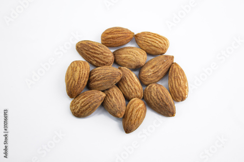 Almonds isolated on white background