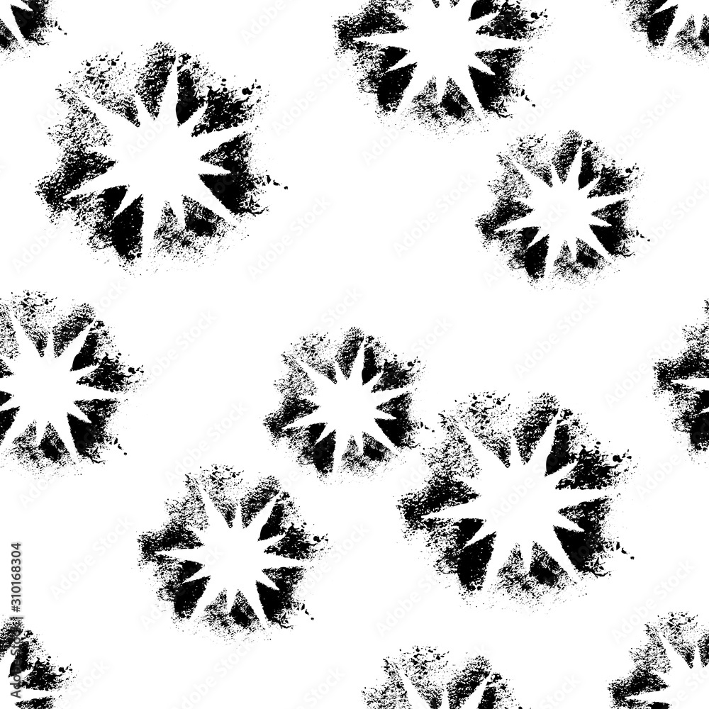 © Skutiherra - Grunge pattern with spray star imprints