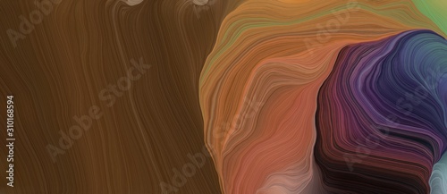 colorful horizontal banner. modern waves background illustration with old mauve, sienna and pastel brown color