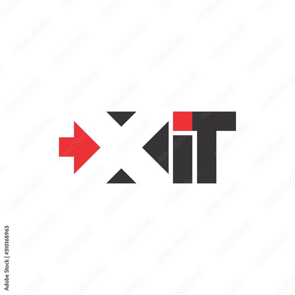 EXIT letter logo design vector