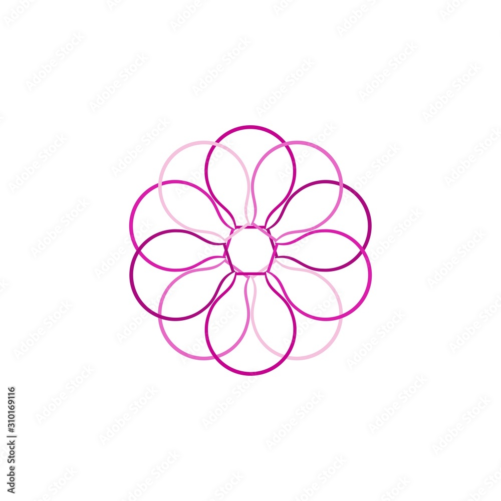 Abstract Flower logo design vector