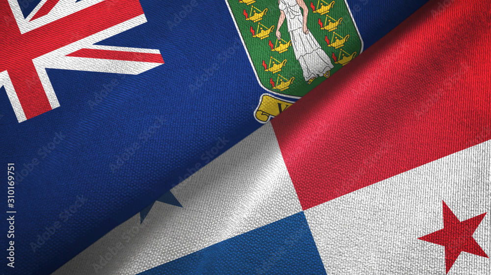 Virgin Islands British UK and Panama two flags Virgin Islands British UK and Panama two flags