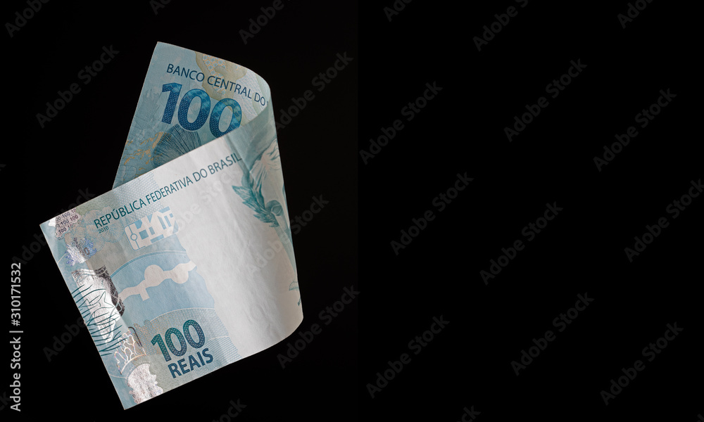 Real banknote detail - brazilian money Real banknote detail - brazilian money