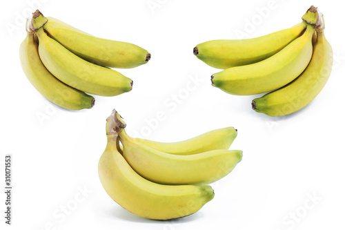 Bunch of bananas isolated on white background Clipping Path