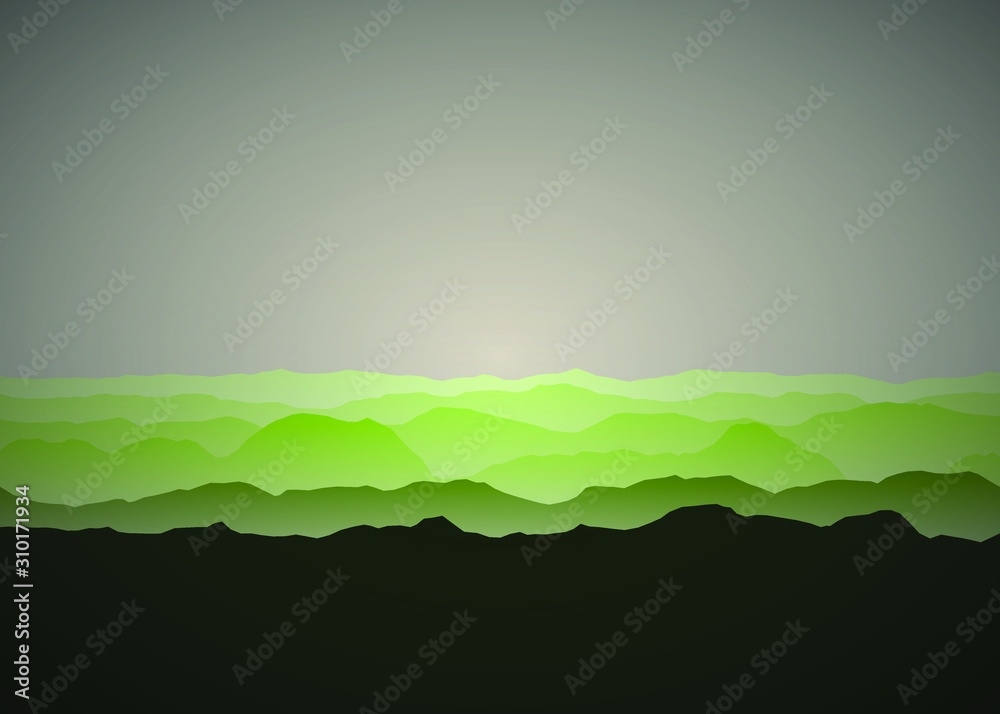 Obraz premium Color Mountains Landscape Generative Art background illustration