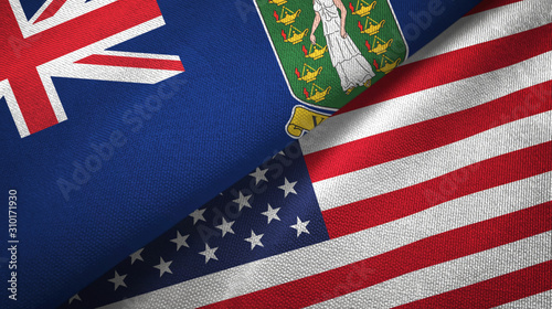 Fototapeta Naklejka Na Ścianę i Meble -  Virgin Islands British UK and United States two flags