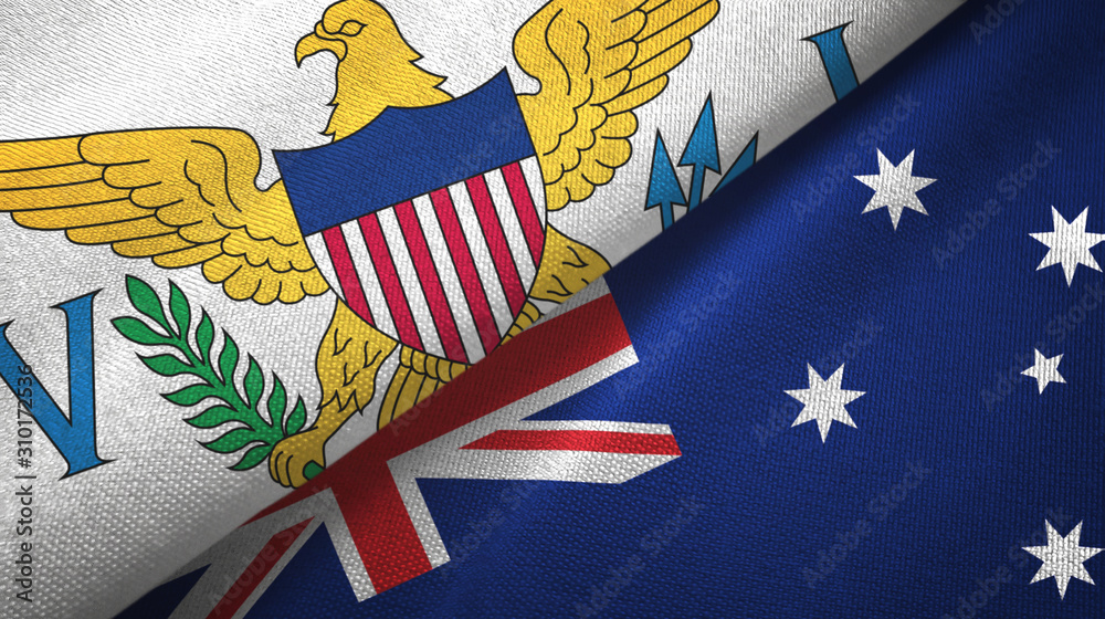 Virgin Islands United States and Australia two flags Virgin Islands United States and Australia two flags