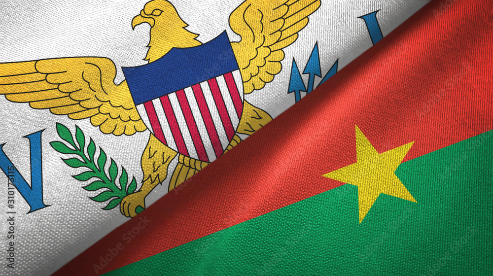 Virgin Islands United States and Burkina Faso two flags Virgin Islands United States and Burkina Faso two flags
