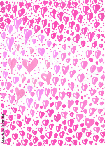 Abstract illustration with hearts for celebration decoration design.