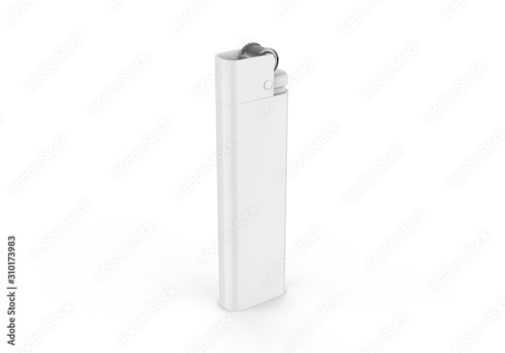 Blank lighter for design presentation, mock up template on isolated white background, 3d illustration. Blank lighter for design presentation, mock up template on isolated white background, 3d illustration.