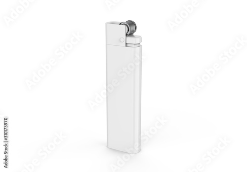 Blank lighter for design presentation, mock up template on isolated white background, 3d illustration.