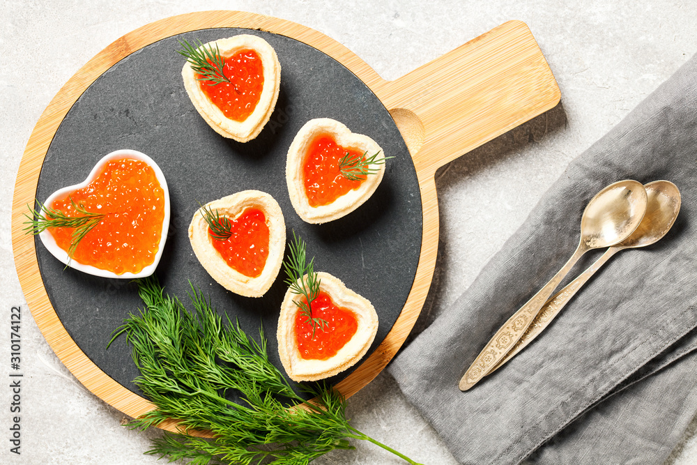 Tartlets with red caviar Tartlets with red caviar