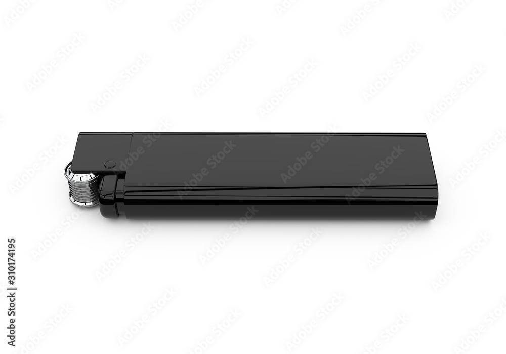 Blank lighter for design presentation, mock up template on isolated white background, 3d illustration. Blank lighter for design presentation, mock up template on isolated white background, 3d illustration.