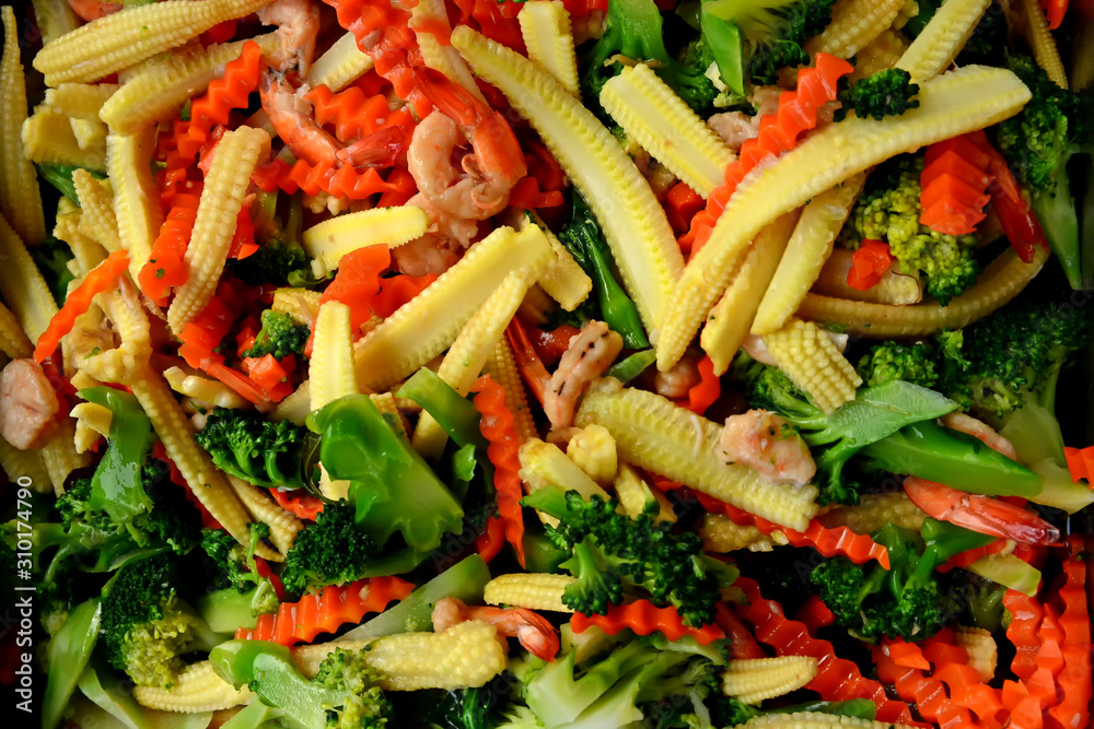 Fried vegetables with pork or Shrimp Fried vegetables with pork or Shrimp