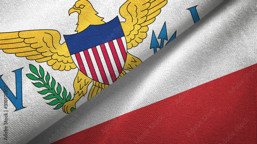 Virgin Islands United States and Poland two flags Virgin Islands United States and Poland two flags