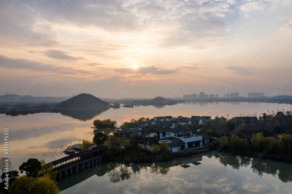 landscape of xianghu lake in hangzhou china