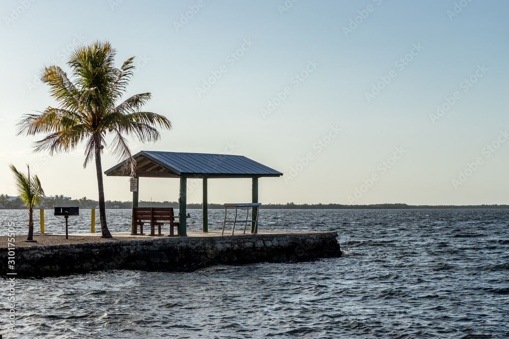 fishing pier bayside in Key Largo, Florida