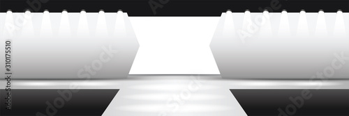 white fashion stage background 3D illustration vector.