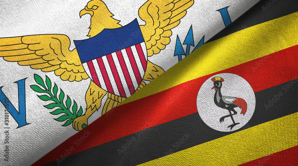 Fototapeta premium Virgin Islands United States and Uganda two flags