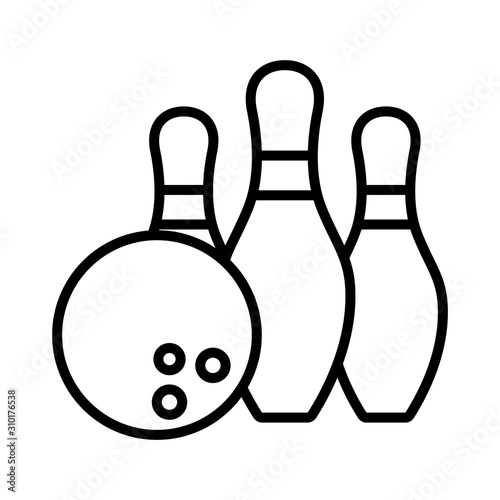 Bowling pin and ball vector icon design templates