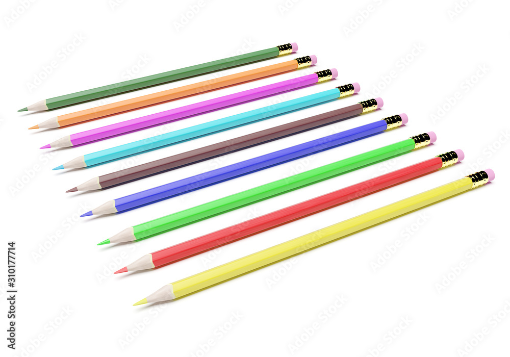 Fototapeta premium Colorful pencils isolated on white