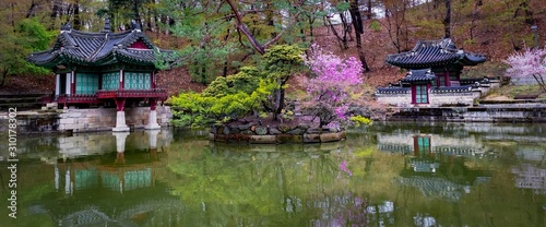 Canvas Print Early spring at Buyongji Pond - part of the palace gardens for Changdeokgung Pal