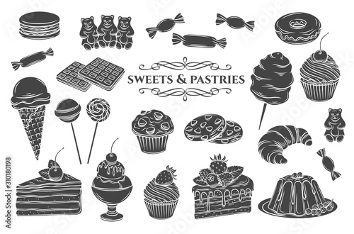 Confectionery and sweets icons