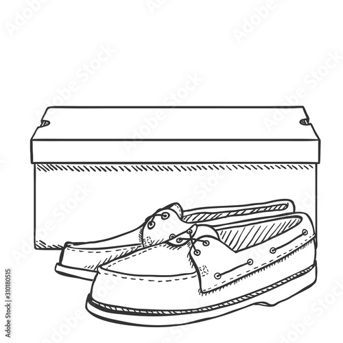 Vector Sketch Topsider Shoes