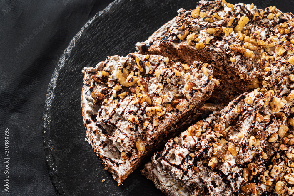 Fototapeta premium traditional Christmas cake with honey and nuts