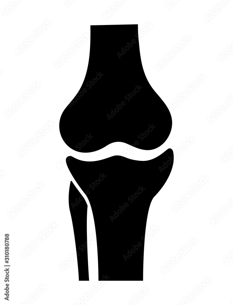 Knee joint icon. Knee bones vector. - obrazy, fototapety, plakaty 