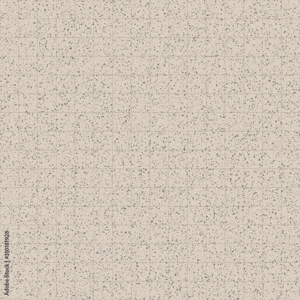 Fototapeta premium The wall is made of small square tiles beige speckled .Texture or background