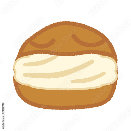 シンプルなシュークリームのイラスト（手書き風）