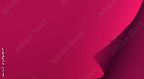 Paper sheet with curled corner. Abstract background. Vector illustration. Ads banner backdrop.