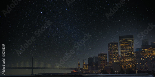Bay Bridge and San Francisco at Night