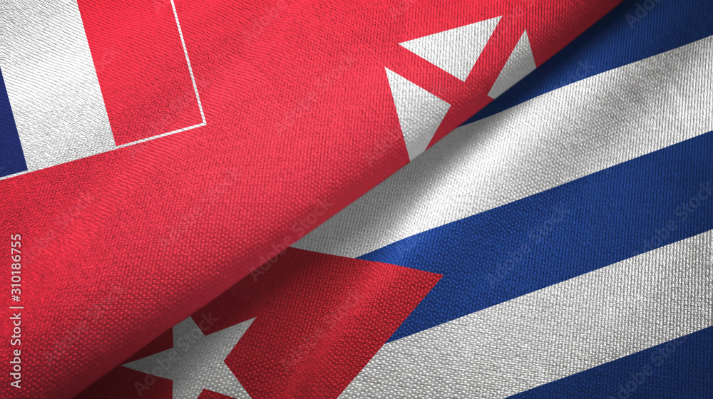 Wallis and Futuna and Cuba two flags textile cloth, fabric texture Wallis and Futuna and Cuba two flags textile cloth, fabric texture