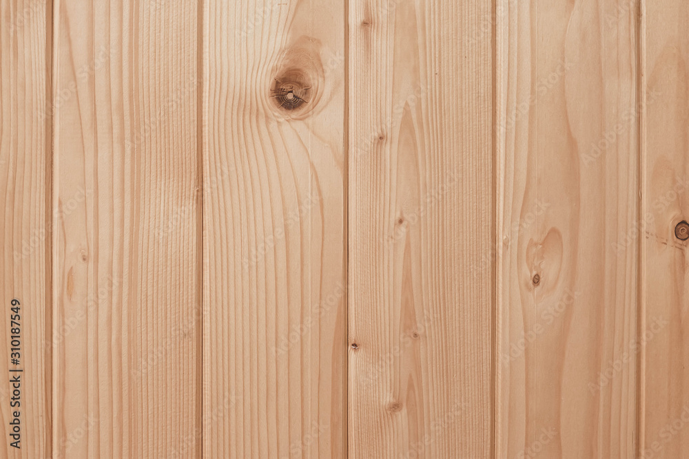 White pine plank background. Light wood texture. Natural oak table. Wooden wall of home interior, decor.  Plank - timber.
