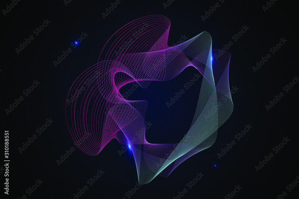 Fototapeta premium EPS 10 vector. Futuristic colorful background. Backdrop with lines and waves.