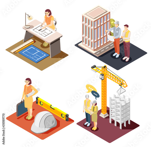 Architects Construction Engineers Concept 
