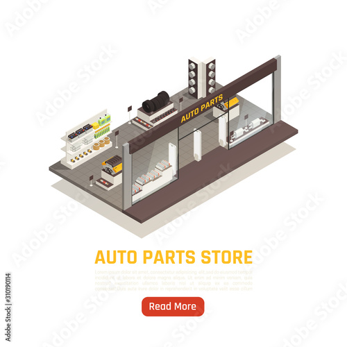 Auto Parts Store Isometric