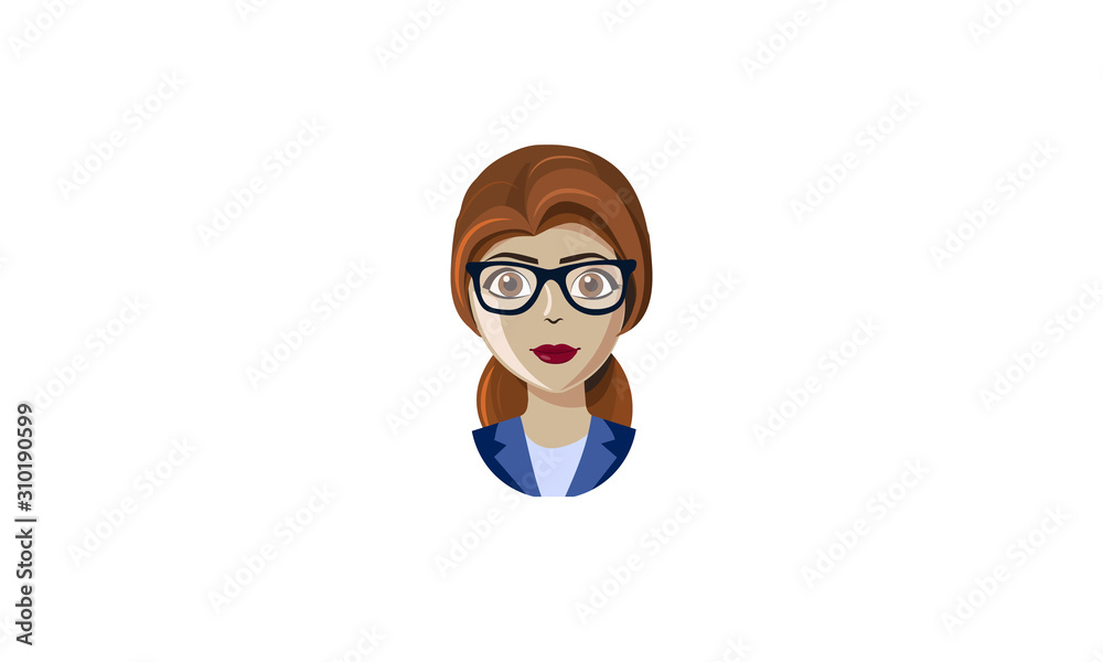 avatar of a woman's face. call center girl. - vector