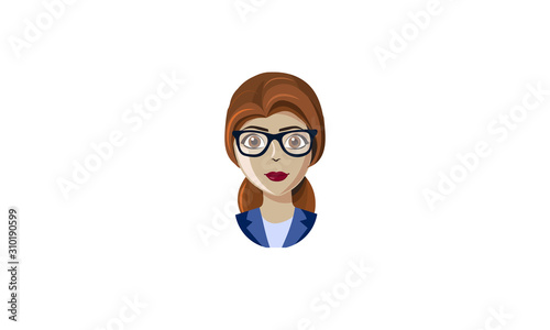 avatar of a woman's face. call center girl. - vector