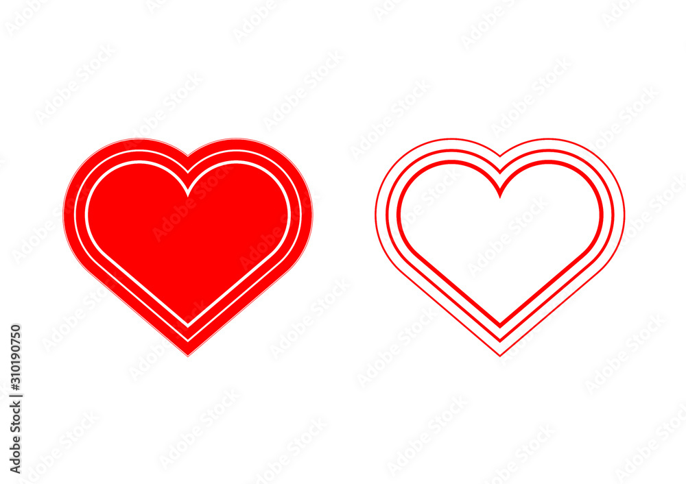 Red heart shape symbol love, Valentine Day, pattern for background