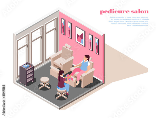 Pedicure Isometric Composition